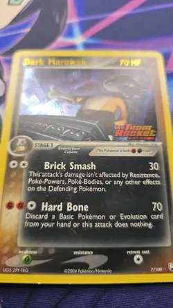 Pokemon TCG Dark Marowak Holo Rare Card 7/109 Team Rocket Returns 2004 - Image 3