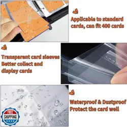 4 Pocket Card Binder for Cards, Trading Card Binder Holder with 50 Removable - Image 3