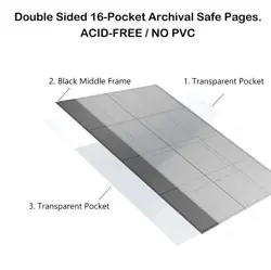 Rayvol Premium 1000+ Pockets Card Binder, 16-Pocket Ringless Trading Card Album - Image 3