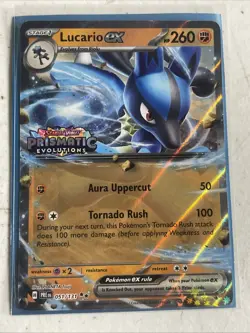 Lucario Ex - 051/131 Pokemon Stamped Prismatic Evolutions Double Rare Promo Card - Image 1