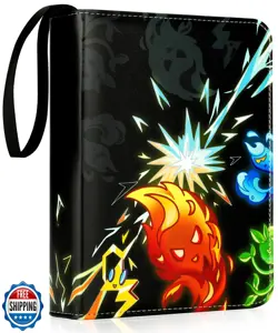 Card Binder 4 Pocket, Trading Card Binder Holder with 50 Removable Sleeves, C - Image 1