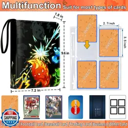 Card Binder 4 Pocket, Trading Card Binder Holder with 50 Removable Sleeves, C - Image 3
