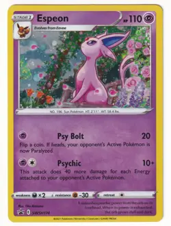 Espeon SWSH174 Cosmos Holo Promo Pokemon TCG Card LP - Image 1