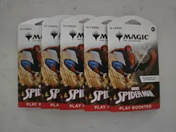 Lot Of 5 MTG: Magic The Gathering Marvel Spider-Man Play Sleeved Booster Pack - Image 1