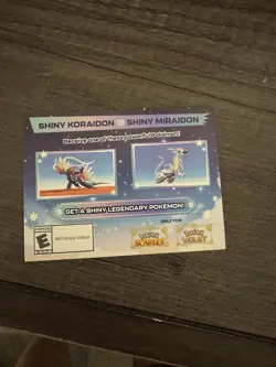 Pokemon Scarlet And Violet Serial Codes Shiny Koraidon or Miraidon UNSCRATCHED! - Image 1