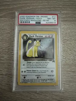 Pokemon Cards Dark Persian Rocket Nintendo Promo Holo PSA 8 With Bonus Gift! - Image 1