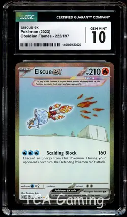 CGC 10 GEM MINT Eiscue Ex 222/197 SPECIAL ILLUSTRATION RARE Pokemon Card 025 - Image 1