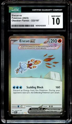 CGC 10 GEM MINT Eiscue Ex 222/197 SPECIAL ILLUSTRATION RARE Pokemon Card 025 - Image 2