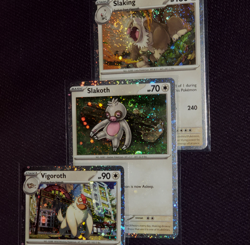 SWIRL ON EACH! Slakoth Vigoroth Slaking 160 - 162/193 Cosmos Promo Pokemon Cards - Image 1