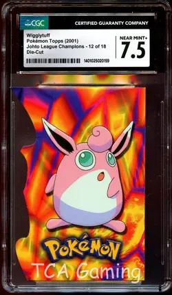 CGC 7.5 NM+ Wigglytuff 12 of 18 DIE-CUT Johto League Champions Pokemon Card 159 - Image 1