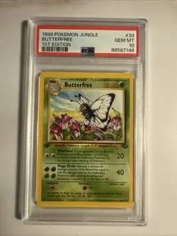 Pokemon TCG Butterfree Jungle 33/64 1st Edition Uncommon Card PSA 10 GEM MT - Image 1