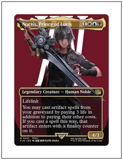 1x Noctis, Prince of Lucis, Borderless Art, Final Fantasy, Magic MTG NM - Image 1