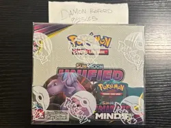 Pokemon TCG: Sun & Moon Unified Minds Booster Box Sealed w/ Acrylic Case - Image 1