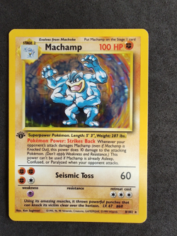 1999 Pokemon Base Set Machamp Holo 1st Edition Shadowless 8/102 Near Mint - Mint - Image 1