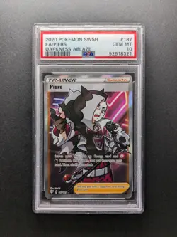 PSA 10 - 2020 Pokemon PIERS - 187/189 - Full Art - Darkness Ablaze - Image 1
