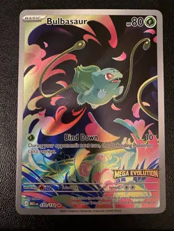 Pokemon Bulbasaur 2025 Mega Evolution 133 Stamped Promo CRIMPING Error Ungraded - Image 1