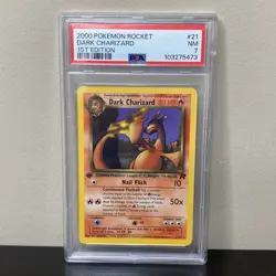 2000 Pokemon Rocket Dark Charizard #21 1st Edition Non Holo PSA 7 NEAR MINT - Image 1