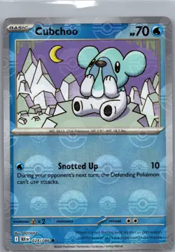 Cubchoo 025/086 Common - Pokemon TCG SV: Black Bolt - Pokeball (NM) - Image 1
