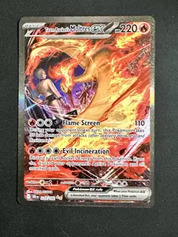 Team Rockets Moltres EX Destined Rivals 229/182 Secret Art Rare Pokemon - Image 1