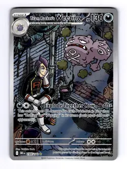 Team Rocket's Weezing - 1 Destined Rivals #199 Illustration Rare Holo NM Pokemon - Image 1