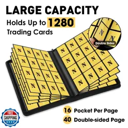 16 Pocket Card Binder,1280 Pockets Ringless Trading Card Binder,Premium Zippe - Image 2
