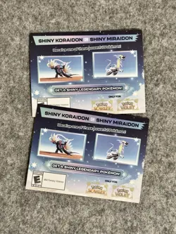✨ Shiny Koraidon & Miraidon GameStop Code Card Pokemon Scarlet Violet x2 ✨ - Image 1