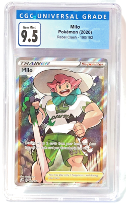 Pokemon 2020 Rebel Clash Milo Holo 190/192 CGC 9.5 Trainer Gem Mint TCG Card - Image 1