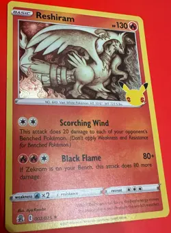 Reshiram 002/025 Celebrations Holo Foil 2021 Collection Pokemon TCG Card LP/NM - Image 1