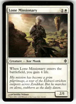 LONE MISSIONARY #34 (COMMON) MTG RISE OF THE ELDRAZI - Image 1