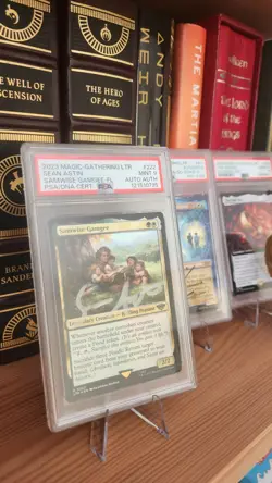 Pop 1 Sean Astin PSA 9 Auto Authenticated MTG #222 Samwise Gamgee Foil - Image 1