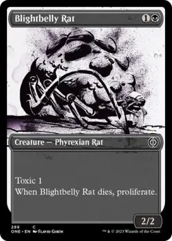Blightbelly Rat (Showcase) -Foil Light Play MTG Phyrexia: All Will Be One - Image 1