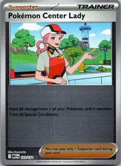 Pokemon Center Lady Common Trainer - Supporter Reverse Holo ME01: Mega Evolution - Image 1