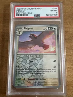 2023 POKEMON MEW EN-151 REVERSE HOLO #018 PIDGEOT PSA 8 - Image 1
