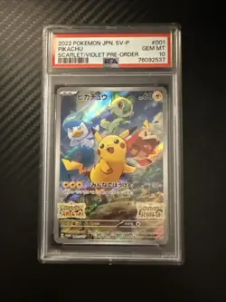 PSA 10 Graded Pikachu 001/SV-P Pokemon Scarlet & Violet Promo 2022 Japanese - Image 1