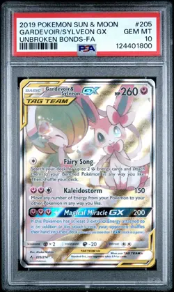 Gardevoir/Sylveon Gx #205 2019 Pokemon Sun & Moon Unbroken Bonds PSA 10 - Image 1