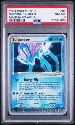 Suicune Ex-Holo #94 2004 Pokemon Ex Team Magma Vs Team Aqua PSA 8 - Image 1