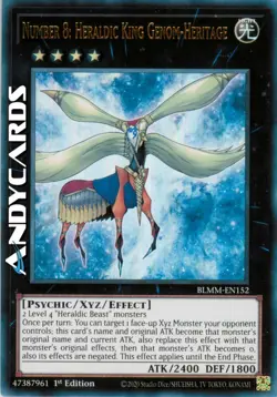 NUMBER 8: HERALDIC KING GENOM-HERITAGE • Ultra R • BLMM EN152 • 1Ed • Yugioh! - Image 1