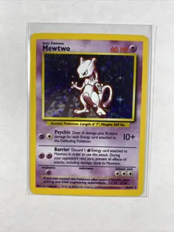 Pokemon Mewtwo Base Set 10/102 Holo Rare Card - Image 3
