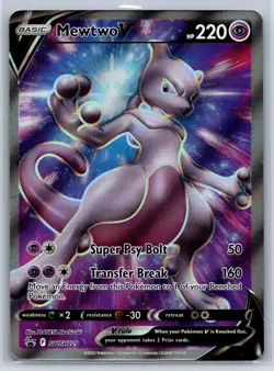 Mewtwo V - Pokemon GO SWSH229 Black Star Promo Full Art Card NM - Image 1