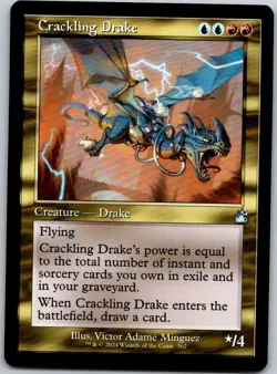 Magic the Gathering Crackling Drake Retro Frame Ravnica Remastered MTG - Image 1