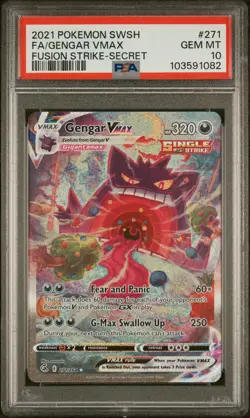 2021 POKEMON SWORD & SHIELD FUSION STRIKE SECRET FULL ART/GENGAR VMAX PSA 10 - Image 1
