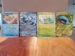 Pokemon 151 Blooming Waters Blastoise, Venasaur, Squirtle, Bulbasaur Promo Set - Image 1