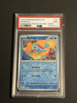 2023 POKEMON MEW EN-151 POKEMON CENTER 151 PRE-ORDER PROMO #007 SQUIRTLE PSA 9 - Image 1