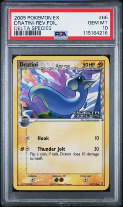 POKEMON EX DELTA SPECIES DRATINI #65 REVERSE HOLO FOI PSA 10 GEM MINT NEW CERT - Image 1