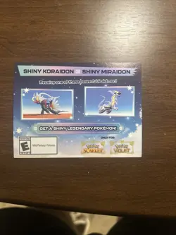 Pokemon Scarlet And Violet Serial Codes Shiny Koraidon or Miraidon UNSCRATCHED! - Image 1