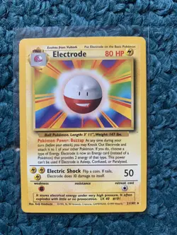 ELECTRODE 21/102 BASE Set - Rare WOTC Vintage Pokemon Card 1999 - MP - Image 1