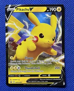 PIKACHU V Full Art Shining Fates Black Star Promo SWSH061 Pokemon Card NM - Image 1