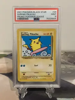 Pokemon Card Surfing Pikachu - Black Star Promo No. 28 - PSA 9 MINT - Image 1