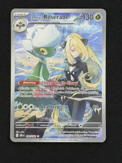 Pokemon TCG Cynthia's Roserade Card Destined Rivals IR Holo Full Art 184/182 NM - Image 1