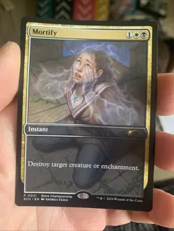 Mortify Store Championship Full Art Promo NM MTG SCH 0021 Magic the Gathering - Image 1